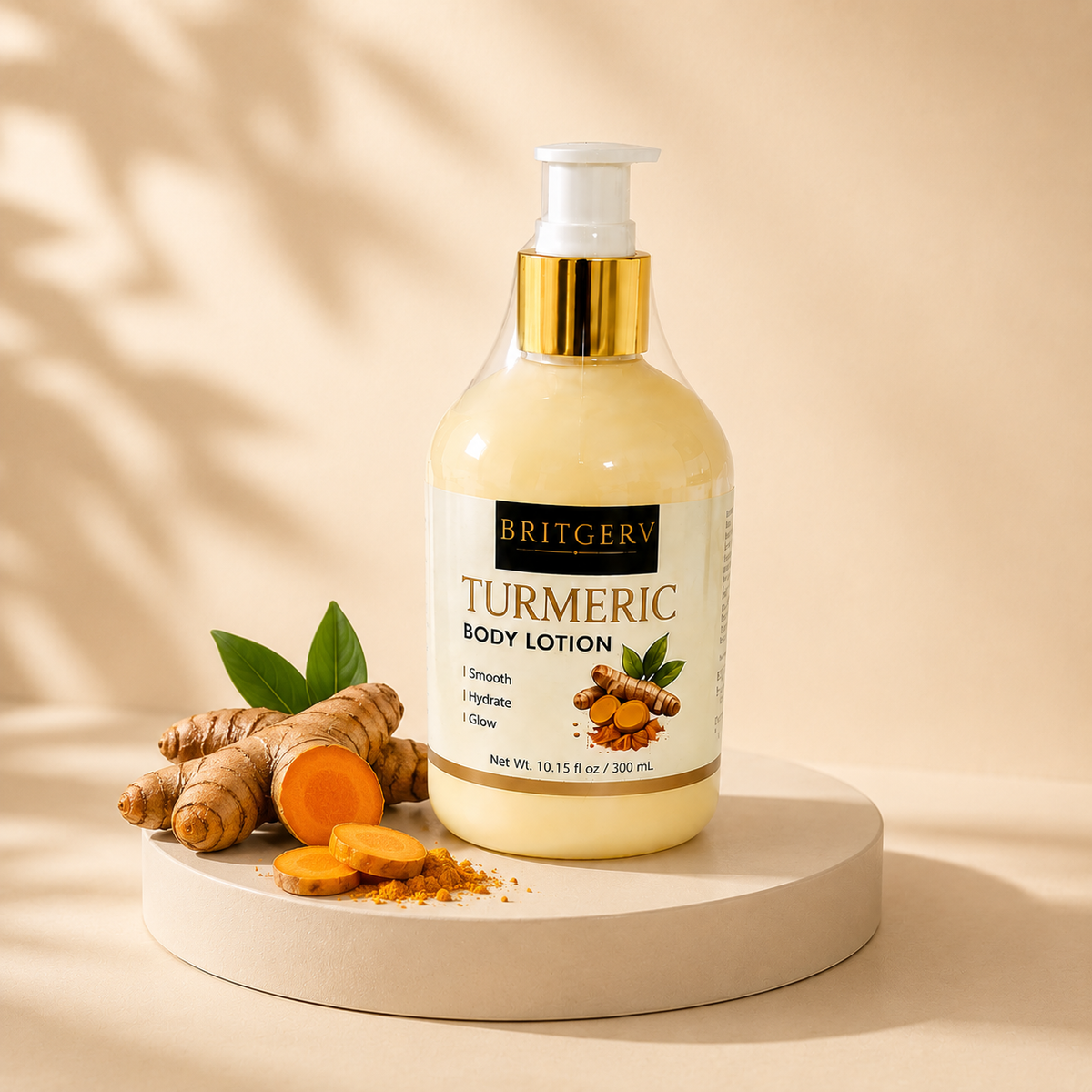 Britgerv Turmeric Body Lotion – Hydrating Moisturizer for Soft, Smooth & Glowing Skin, 10.15 fl oz (300 ml)