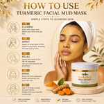 Britgerv Turmeric Clay Facial Mud Mask – Deep Cleansing & Pore Refining Face Mask for Smooth, Radiant Skin, 5.07 oz (150 g)