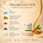 Britgerv Turmeric Clay Facial Mud Mask – Deep Cleansing & Pore Refining Face Mask for Smooth, Radiant Skin, 5.07 oz (150 g)