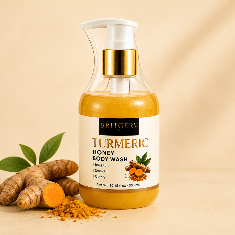 Britgerv Turmeric Honey Body Wash – Hydrating & Nourishing Cleanser for Soft, Smooth Ski, n10.15 fl oz (300 ml)